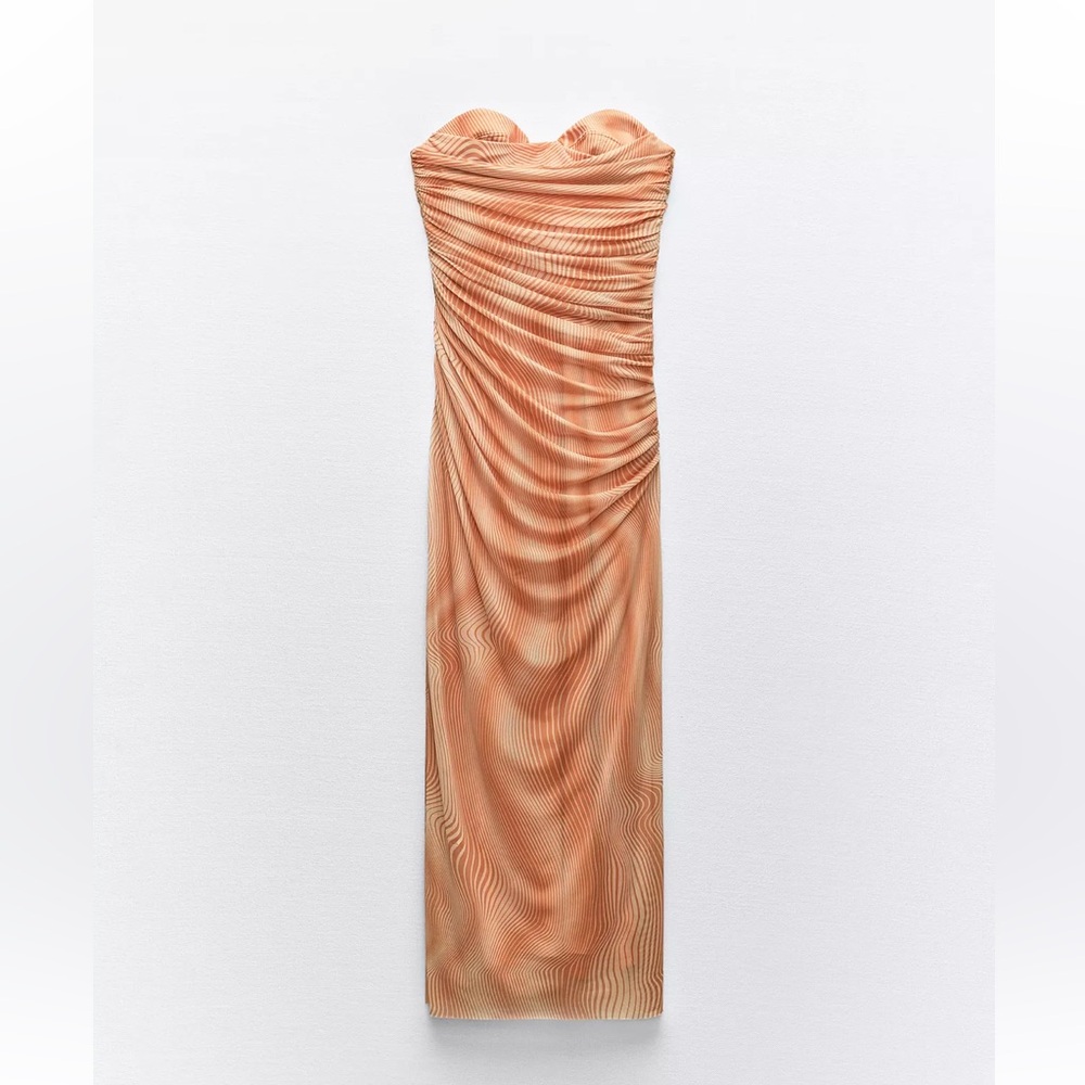 Zara Strapless Tulle Maxi Dress
